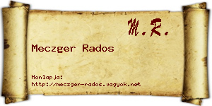 Meczger Rados névjegykártya